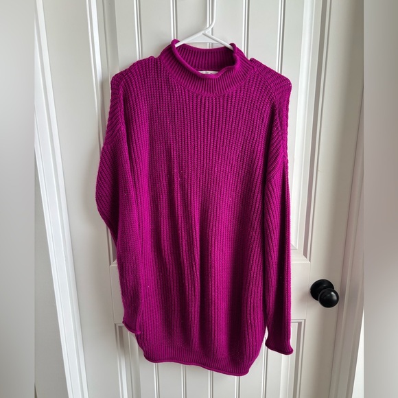 Davi & Dani Fuchsia Cowl Neck Sweater - Picture 1 of 3